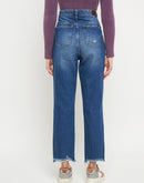 Madame Blue Straight Fit Distressed Jeans