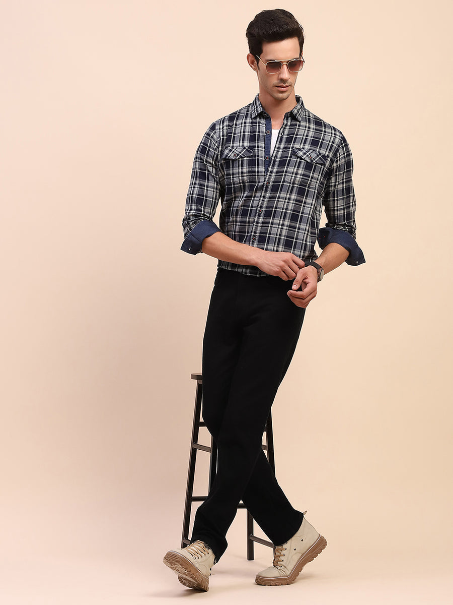Camla Barcelona Whiskered Black Cotton Straight Denim