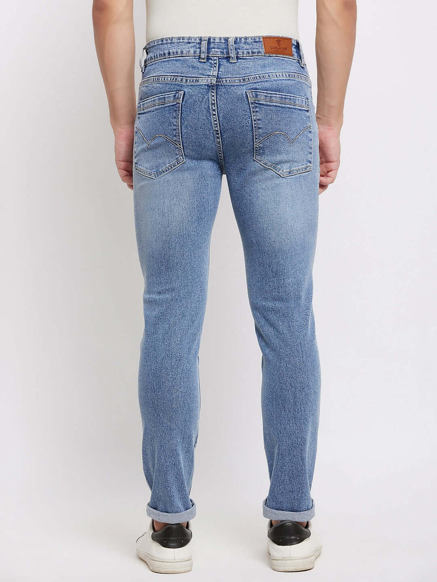 Camla Barcelona Low Distressed Light Blue Jeans For Men