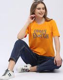 Madame Typography Orange Regular T-shirt