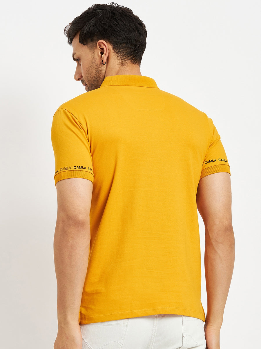 Camla Mustard T- Shirt For Men