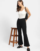 Madame Solid Black Flared Jeans