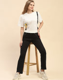 Camla Barcelona Embellished Black Straight Fit Jeans