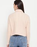 Camla Barcelona Cable Knit Peach Turtleneck Sweater