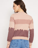 Camla Barcelona Colourblocked Sequin Adorned Dusty Pink Sweatshirt