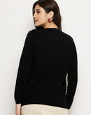 Madame Solid Black Sweater