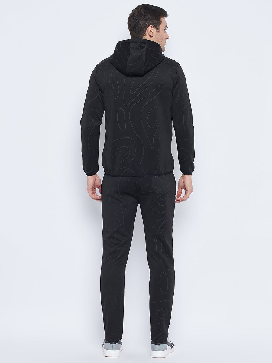 Camla Barcelona Tone-On-Tone Abstract Print Hooded Tracksuit