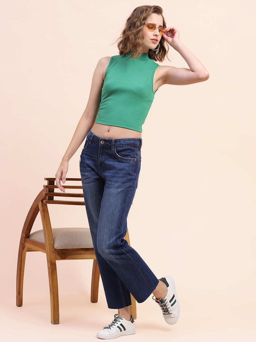 Camla Barcelona Washed Dark Blue Mom Fit Jeans
