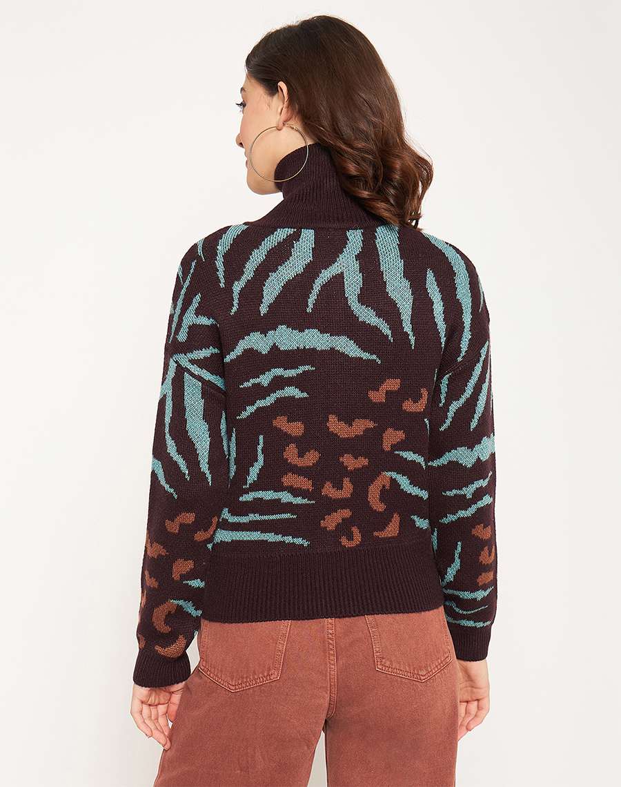 Madame Chocolate Printed  Sweater