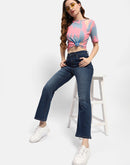 Madame Mid Rise Blue Flared Jeans