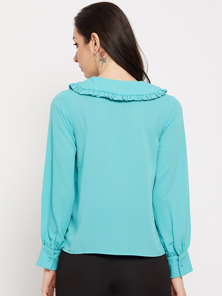Camla Barcelona Blue Peter Pan Collar Shirt