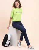 Camla Barelona Logo Print Neon Green T-Shirt
