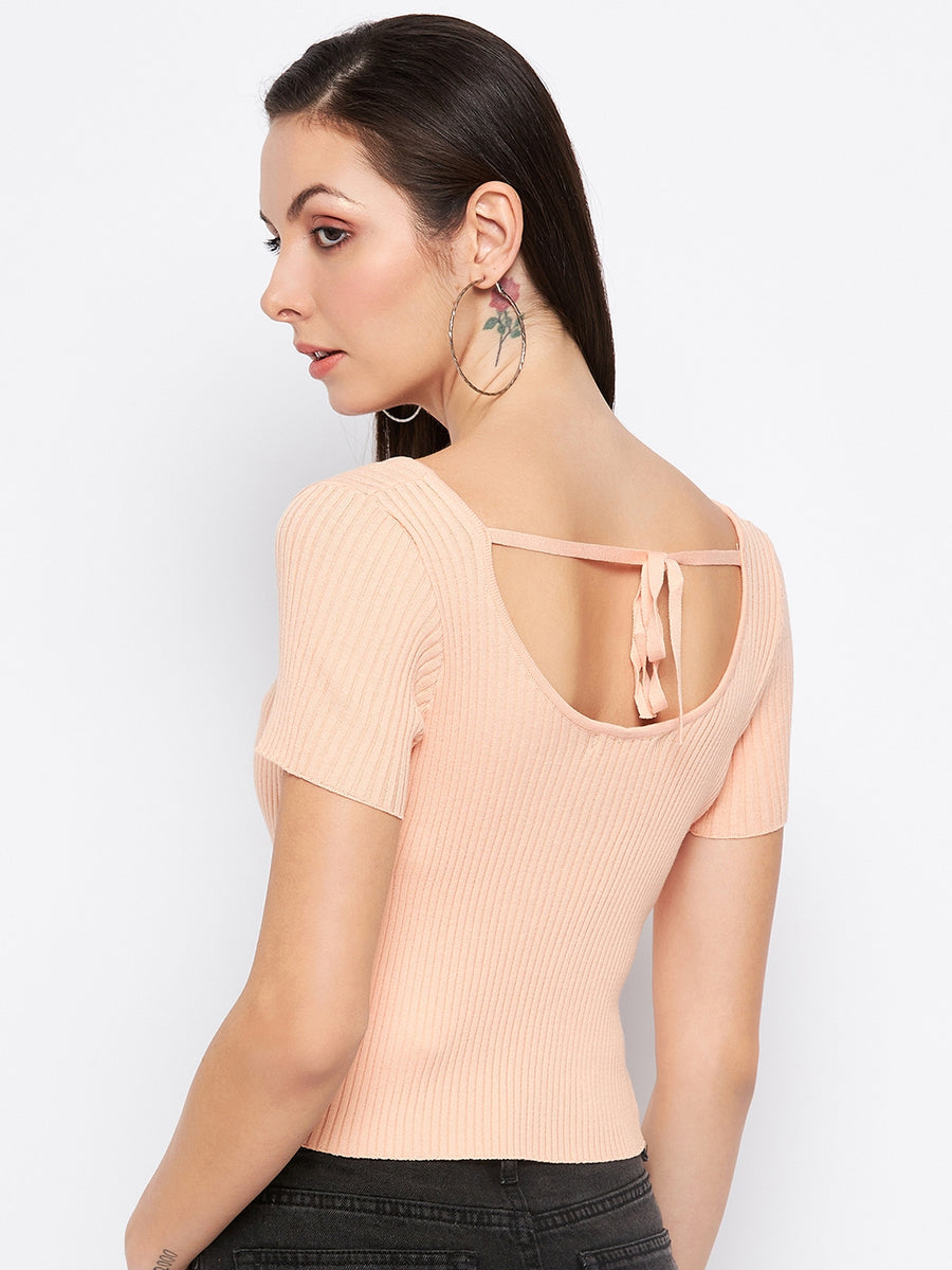 Camla Barcelona Cotton Scoop Neckline Crop Top