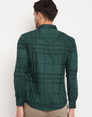 Camla Barcelona Self Striped Green Shirt For Men