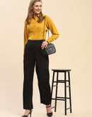 Camla Barcelona High Rise Black Wide Leg Fit Trousers