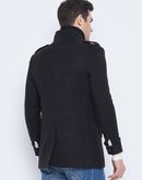 Camla Barcelona Men'S Stand Collar Black Long Coat