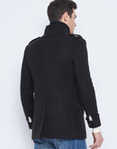 Camla Barcelona Men's Stand Collar Black Long Coat