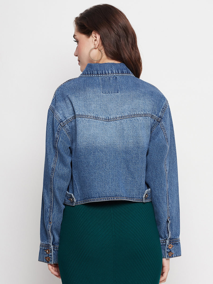 Camla Barcelona Blue Denim Crop Jacket