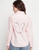 Camla Pink Mickey Shirt For Women