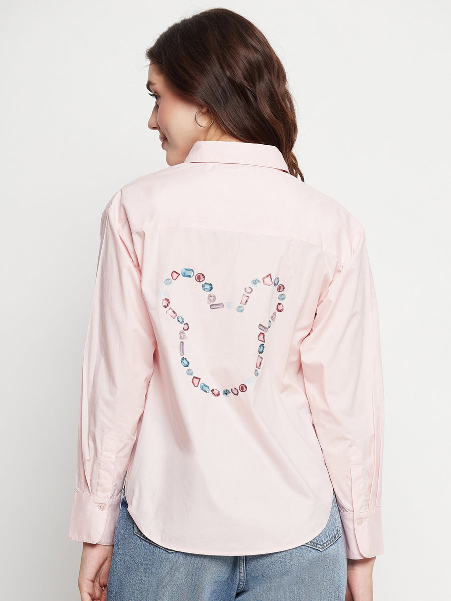 Camla Pink Mickey Shirt For Women