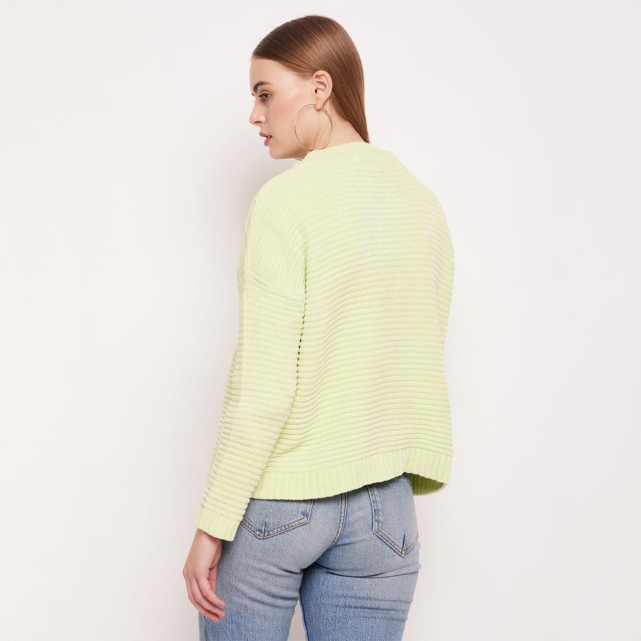 Camla Barcelona Neon Green Ribbed Sweater