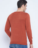 Camla Barcelona Crew Neck Blush Orange Sweater For Men