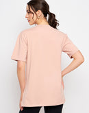 Camla Barcelona Graphic Print Dusty Pink Slit T-Shirt