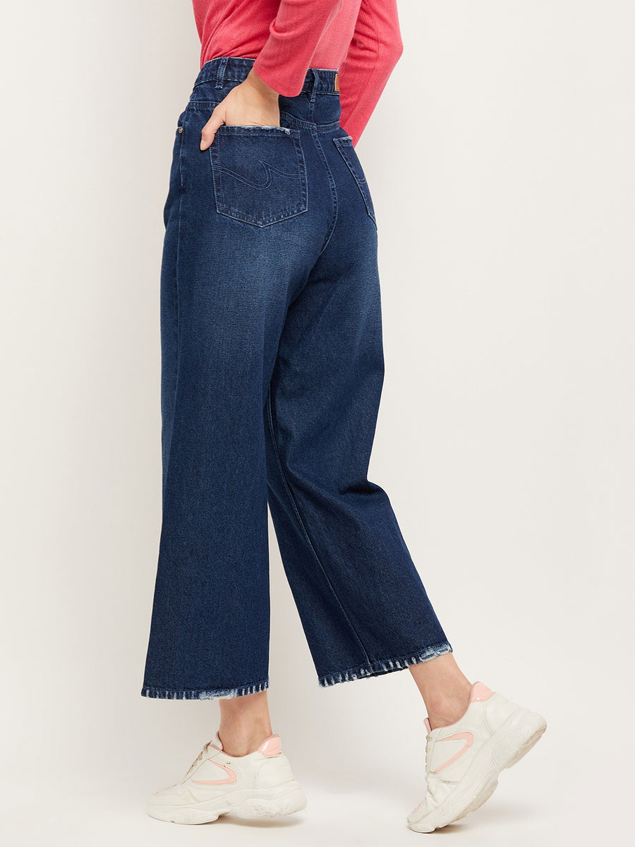 Camla Barcelona High Rise Dark Blue Wide Leg Jeans