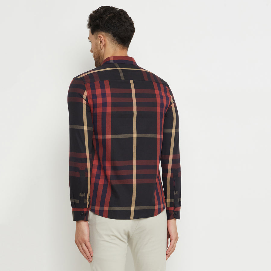 Camla Barcelona Chequered Black Shirt