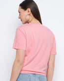 Madame Elasticated Hem Pink Embellished Top
