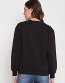 Madame Black Round Neck Sweatshirt