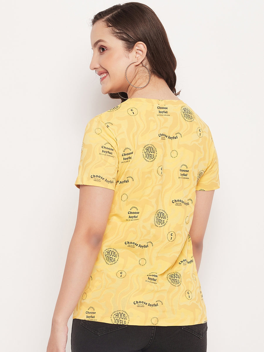 Madame Mustard Printed Regular Fit Tshirt