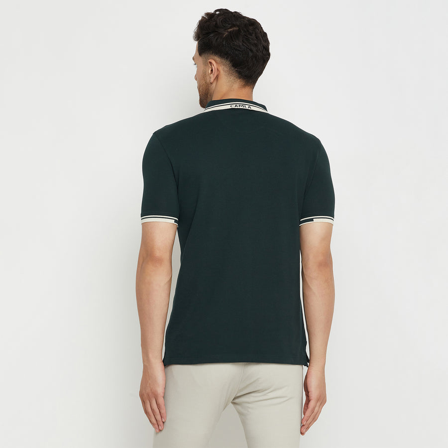 Camla Forestgreen T -Shirt For Men