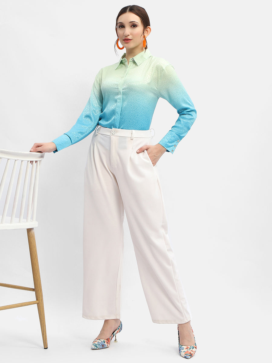 Madame Green and Blue Ombre Shirt