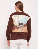 Madame Disney Graphic Print Chocolate Brown Sweatshirt