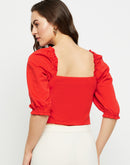 Madame Sweetheart Neck Red Corset Top