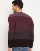 Camla Barcelona Colourblocked Wine Sweater For Men