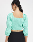 Camla Seafoam Square Neck Top For Women