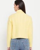 Camla Barcelona Cable Knit Lemon Yellow Turtleneck Sweater