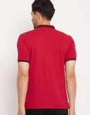 Camla Barcelona Men’S Red Polo Neck T-Shirt