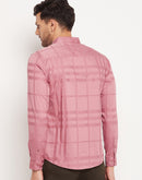 Camla Barcelona Chequered Peach Shirt For Men