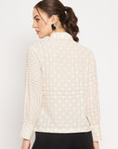 Camla Barelona Chequered Off-White Shirt for Women