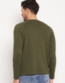Camla Barcelona Round Neck Olive Green Long Sleeve T-Shirt
