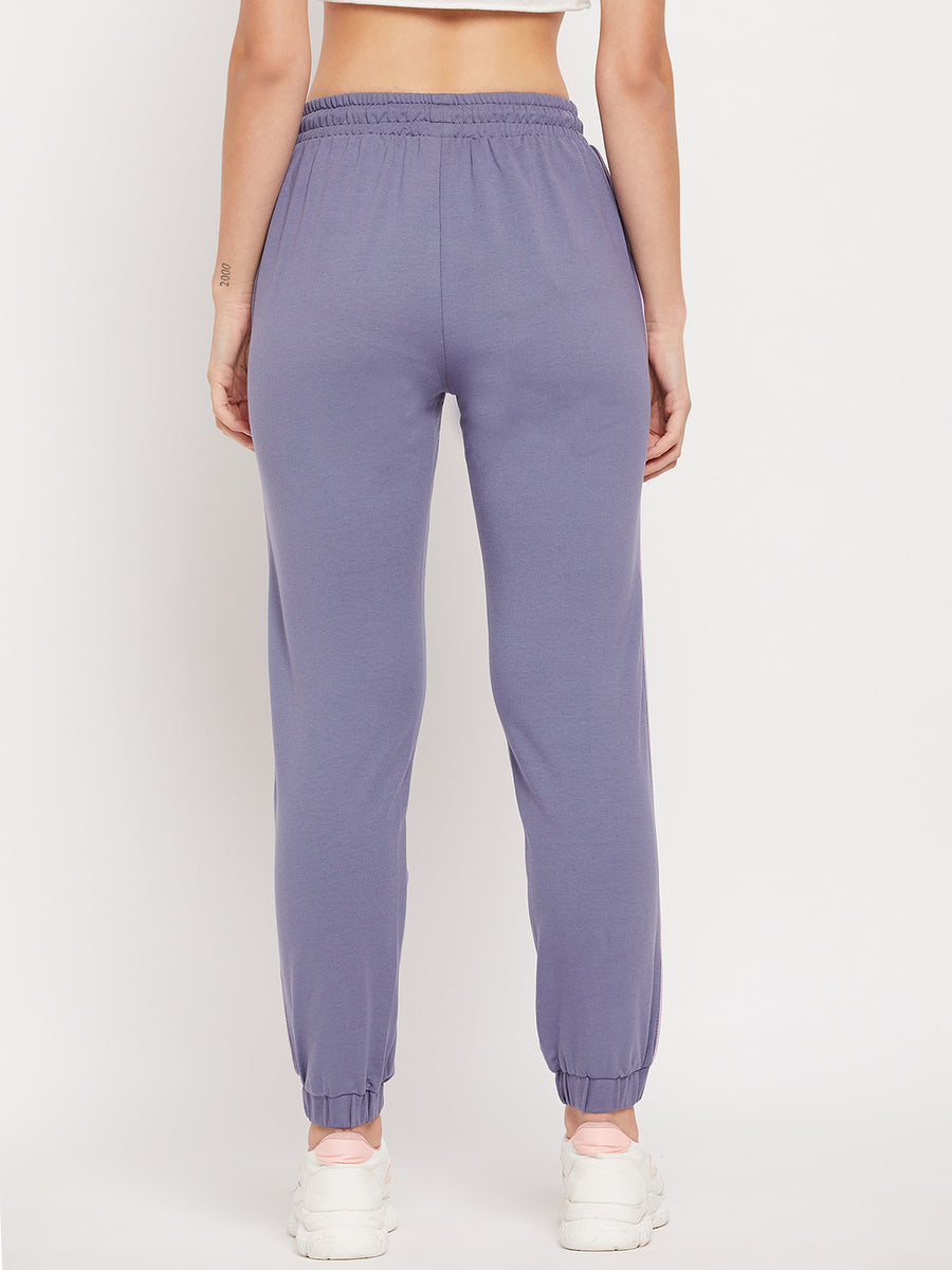 Camla Barcelona Blue Printed Elasticated Ankle Trackpants