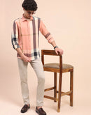 Camla Barcelona Chequered Peach Regular Shirt