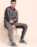 Camla Barcelona Color Blocked Anthra Hooded Sweater