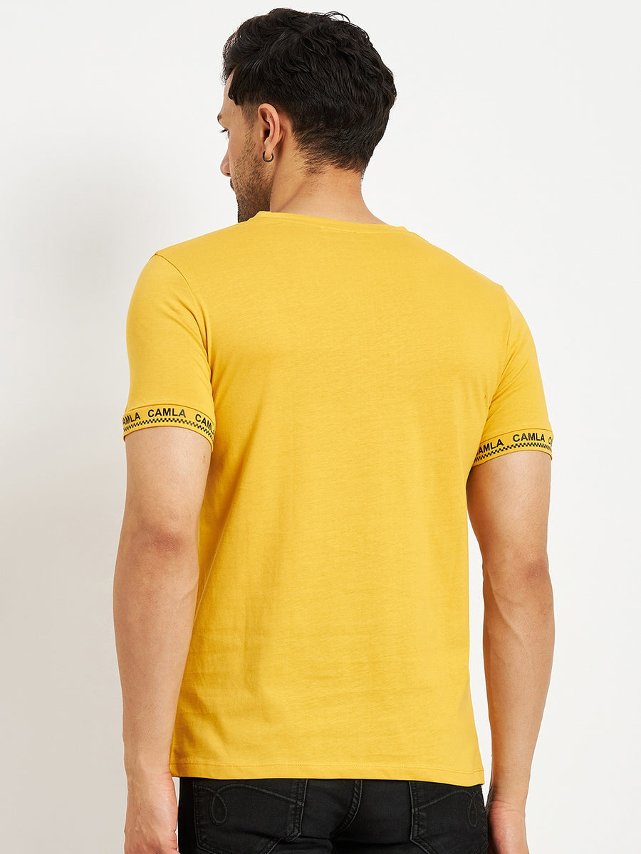 Camla Mustard T- Shirt For Men