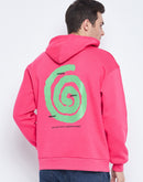 Camla Barcelona Graphic Print Hot Pink Hooded Sweatshirt