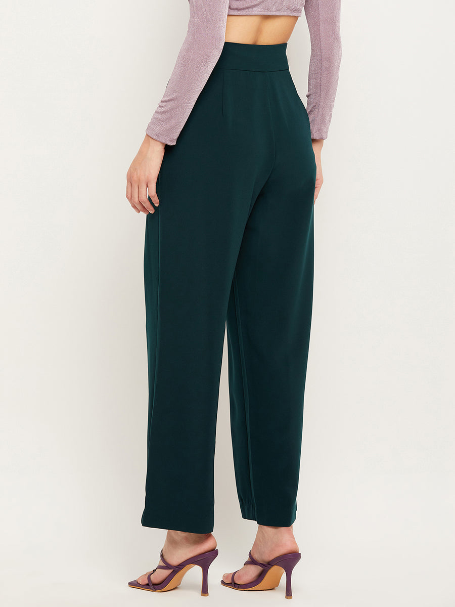 Camla Bottlegreen Trouser For Women