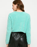 Madame Sea Green Cable Knit Sweater